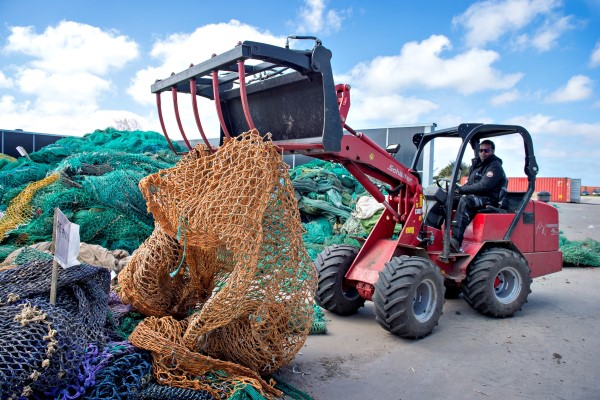 Digger with fishing nets