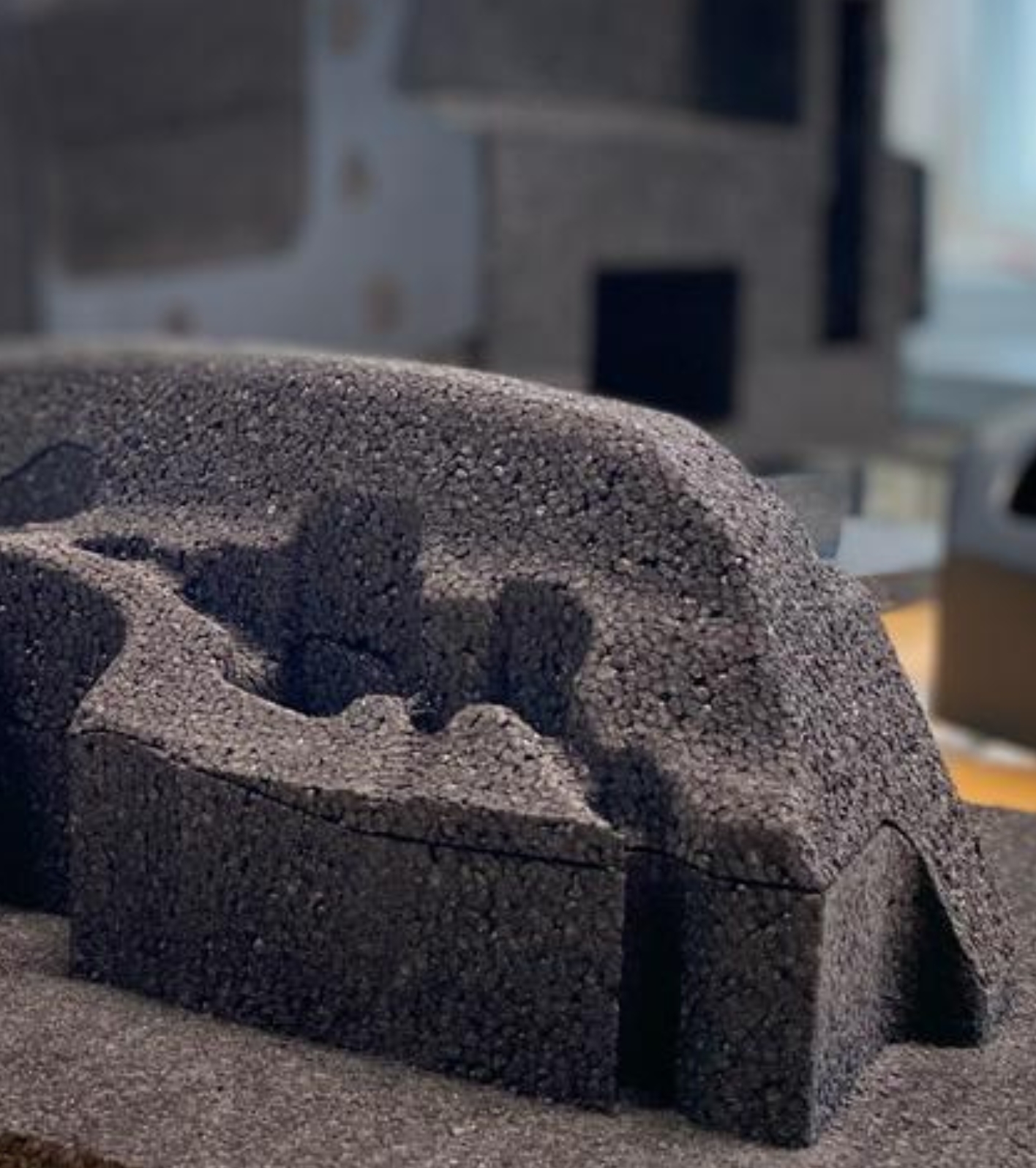 Nahaufnahme eines Prototyps aus expandiertem Polypropylen