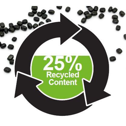 25 percent recycled badge