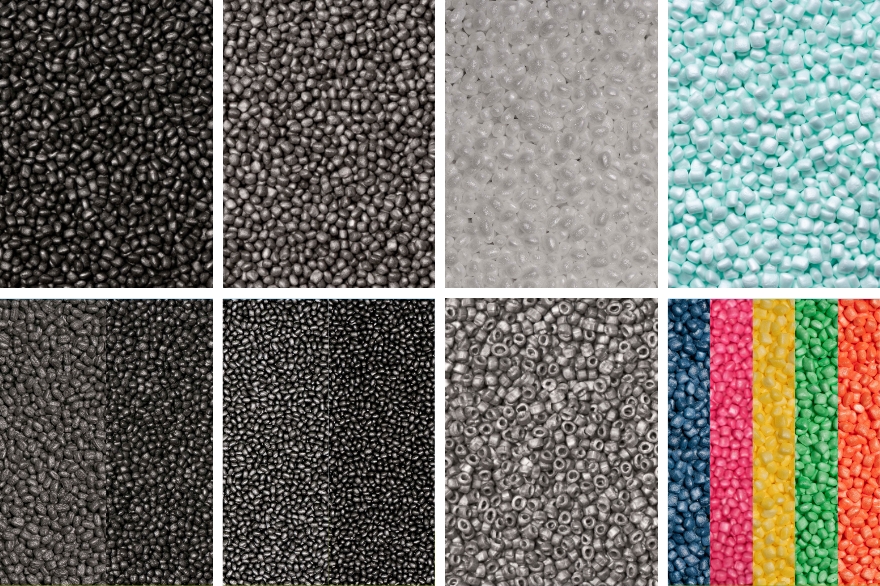 Close-up showing different grades of expanded foam beads from ARPRO portfolio.