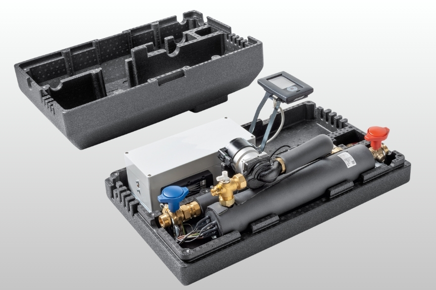 HVAC part with ARPRO housing, open exposing tapes, pumps and wires