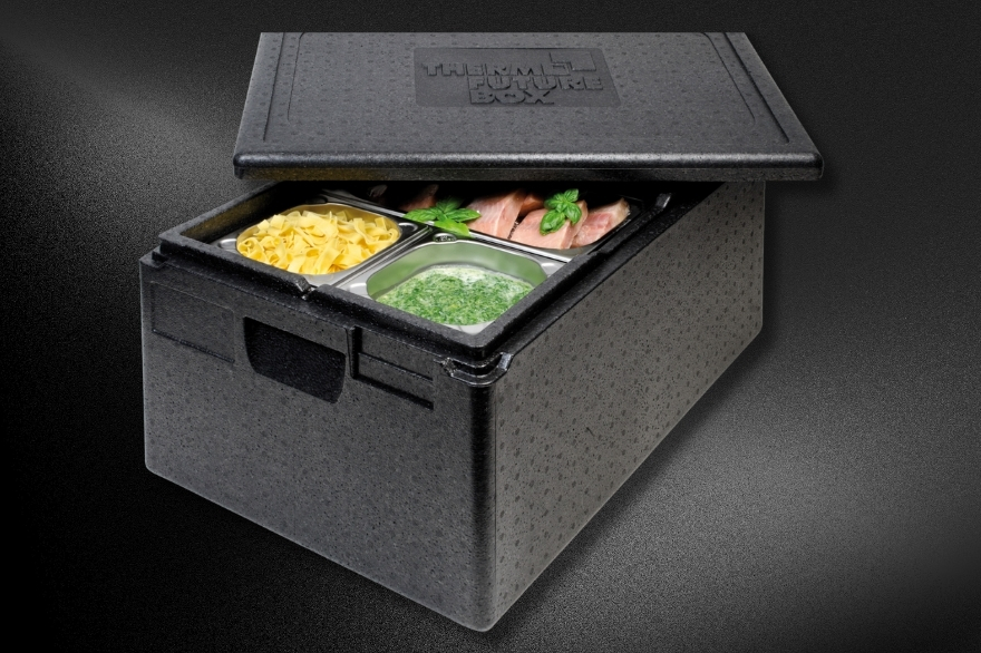 Recipiente térmico para alimentos, fabricado en ARPRO negro