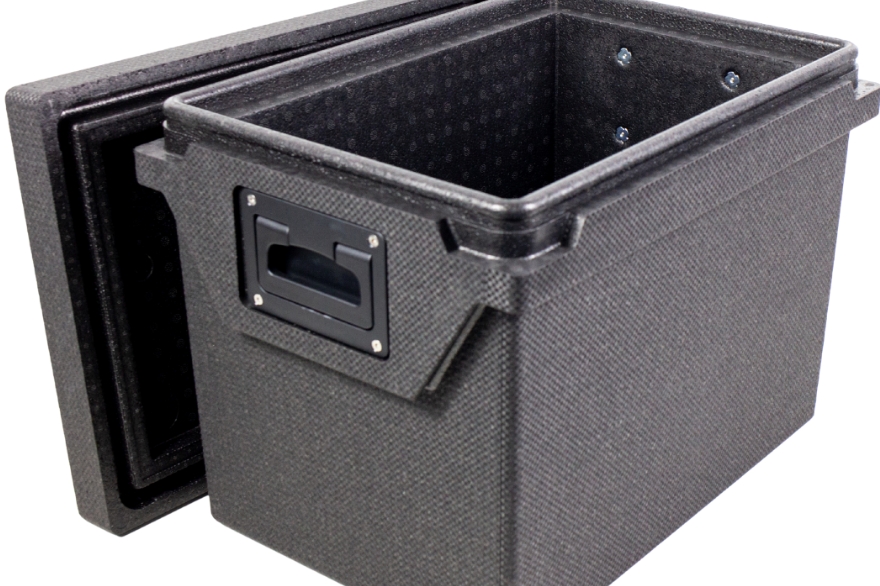 A black box made from ARPRO to show packaging