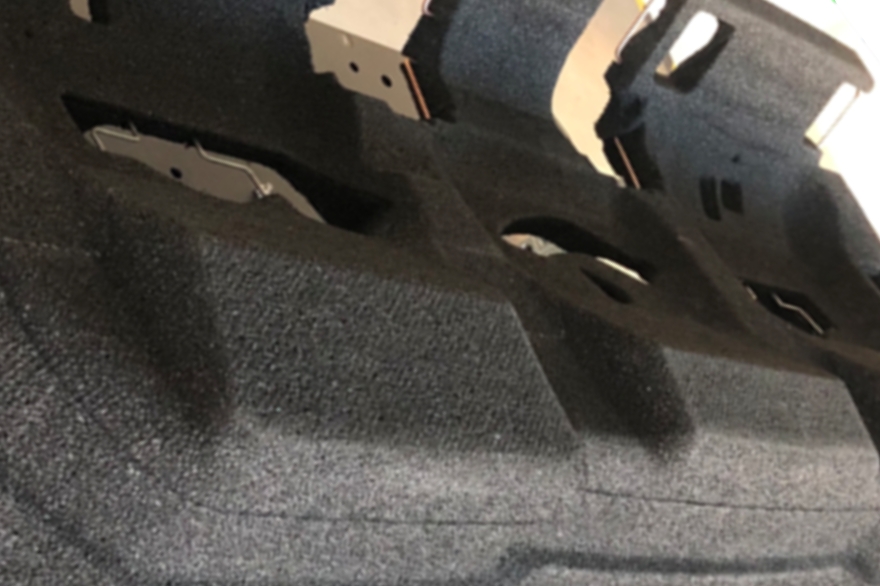 Primer plano de un prototipo de asiento de coche ARPRO