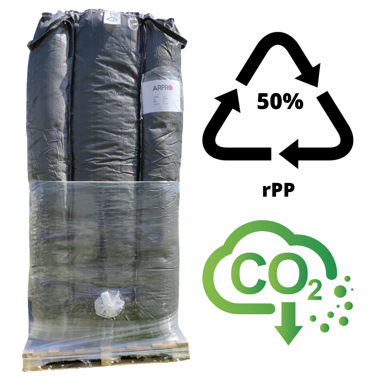 New RE bags made with 50% recycled PP content
